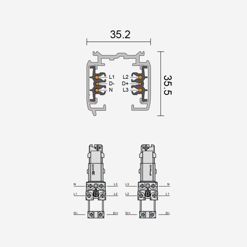 riel 3 circuitos DALI Chile
